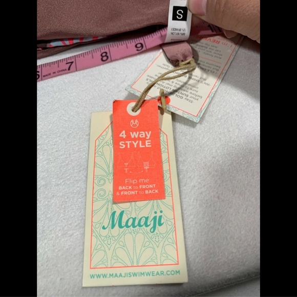 NWT Maaji Shimmering Cognac Cumbia Bikini Top in Coper Pink [SZ Small‎ ] - Picture 5 of 8